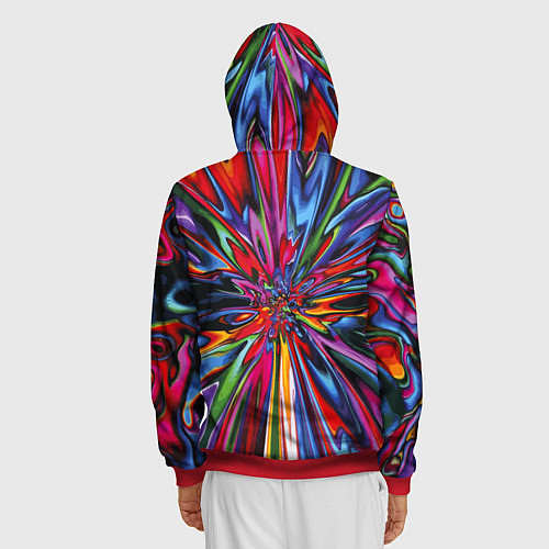 Мужская толстовка на молнии Color pattern Impressionism / 3D-Красный – фото 4