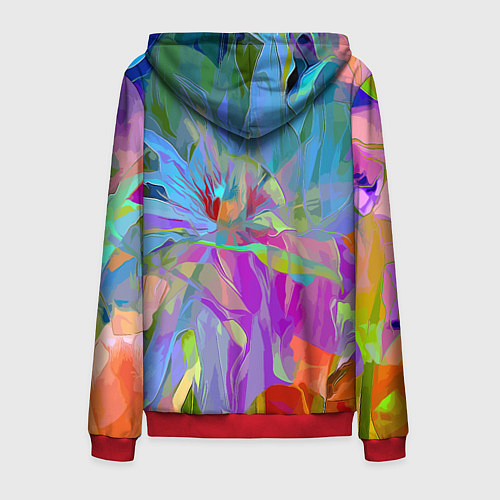 Мужская толстовка на молнии Abstract color pattern Summer 2022 / 3D-Красный – фото 2