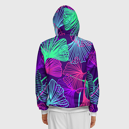 Мужская толстовка на молнии Neon color pattern Fashion 2023 / 3D-Белый – фото 4