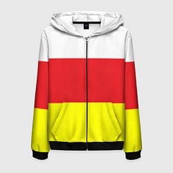 Толстовка 3D на молнии мужская СЕВЕРНАЯ ОСЕТИЯ РЕСПУБЛИКА, цвет: 3D-черный