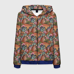 Толстовка 3D на молнии мужская Паттерн волнистые узоры, цвет: 3D-синий