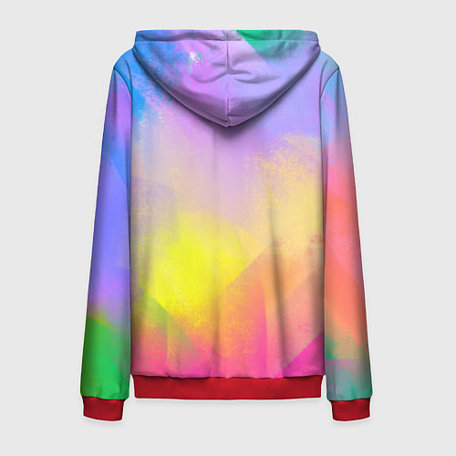 Мужская толстовка на молнии Красочный неон / 3D-Красный – фото 2