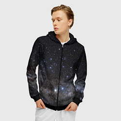Толстовка 3D на молнии мужская Космический космос, цвет: 3D-черный — фото 2