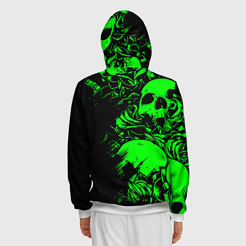 Мужская толстовка на молнии Сабатон sabaton черепа / 3D-Белый – фото 4