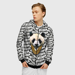 Толстовка 3D на молнии мужская Panda Look, цвет: 3D-черный — фото 2