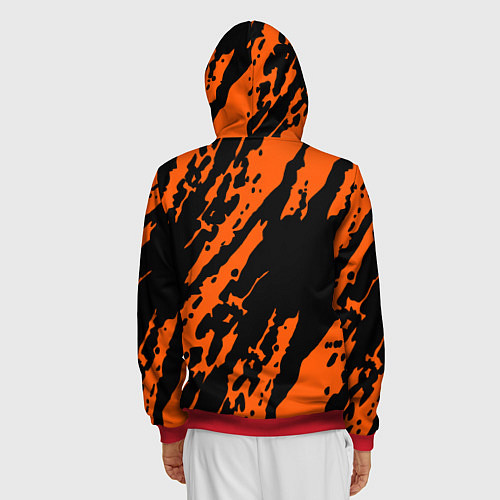 Мужская толстовка на молнии FOX MOTOCROSS ORANGE / 3D-Красный – фото 4