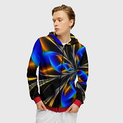 Толстовка 3D на молнии мужская Neon vanguard pattern Fashion 2023, цвет: 3D-красный — фото 2