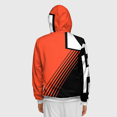 Мужская толстовка на молнии FOX X KTM Сollaboration / 3D-Белый – фото 4