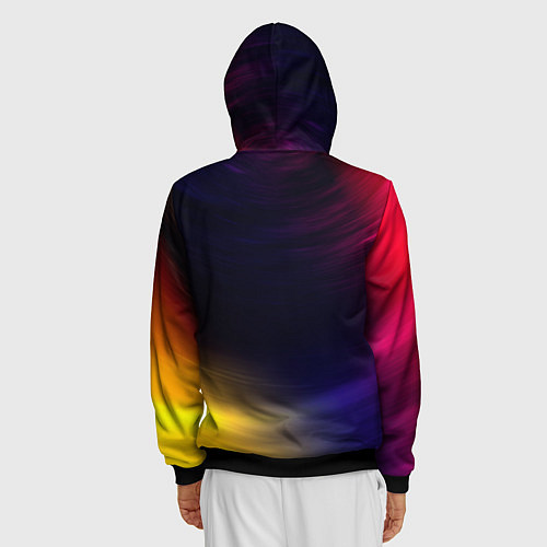 Мужская толстовка на молнии ТЕСЛА Tesla Autosport Звезды / 3D-Черный – фото 4