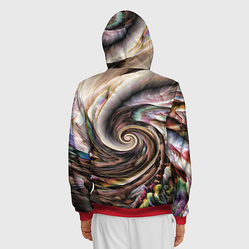 Мужская толстовка на молнии Картина-абстракция Ураган / 3D-Красный – фото 4