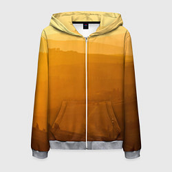 Толстовка 3D на молнии мужская Закат в пригороде, цвет: 3D-меланж