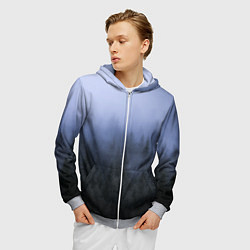 Толстовка 3D на молнии мужская Лес в ночи, цвет: 3D-меланж — фото 2
