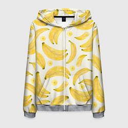 Толстовка 3D на молнии мужская Банановый Рай Лета, цвет: 3D-меланж