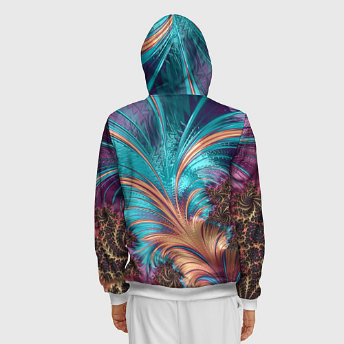 Мужская толстовка на молнии Floral composition Цветочная композиция / 3D-Белый – фото 4