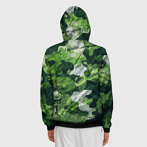 Мужская толстовка на молнии Camouflage Pattern Камуфляж Паттерн / 3D-Черный – фото 4