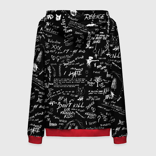 Мужская толстовка на молнии XXXTENTACION LOGOBOMBING / 3D-Красный – фото 2