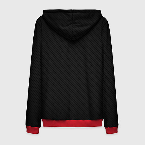 Мужская толстовка на молнии Bmw КОРБОНОВЫЕ ПОЛОСЫ / 3D-Красный – фото 2