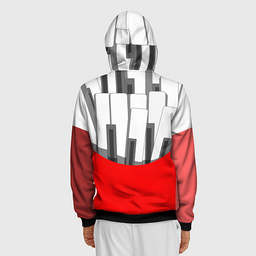 Мужская толстовка на молнии Клавиши фортепиано как картошка фри / 3D-Черный – фото 4