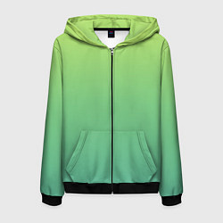 Толстовка 3D на молнии мужская Shades of Green GRADIENT, цвет: 3D-черный
