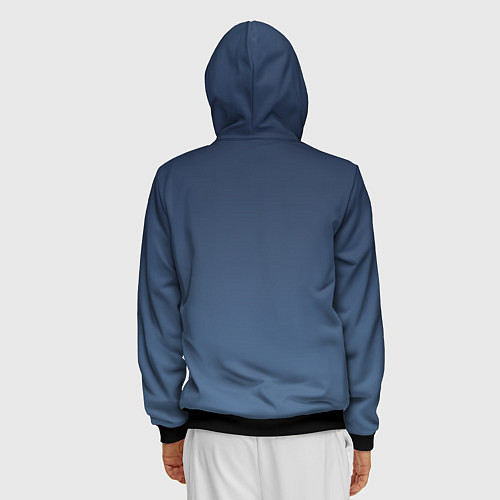 Мужская толстовка на молнии Gradient Dark Blue / 3D-Черный – фото 4