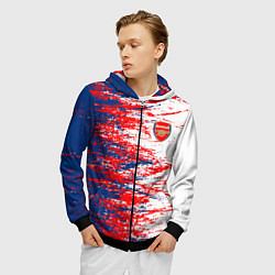 Толстовка 3D на молнии мужская Arsenal fc арсенал фк texture, цвет: 3D-черный — фото 2