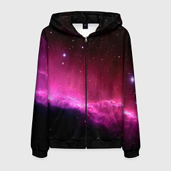 Толстовка 3D на молнии мужская Night Nebula, цвет: 3D-черный