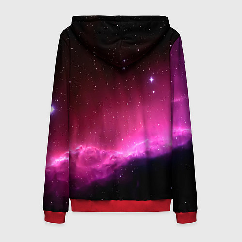 Мужская толстовка на молнии Night Nebula / 3D-Красный – фото 2