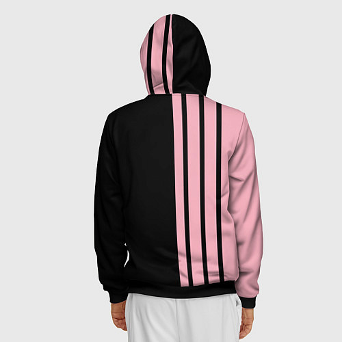 Мужская толстовка на молнии BLACKPINK HALF BLACK-PINK MINI LOGO / 3D-Черный – фото 4