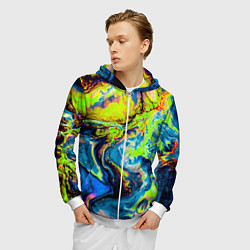 Толстовка 3D на молнии мужская The Poisonous Palette, цвет: 3D-белый — фото 2