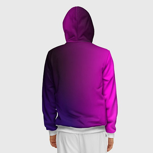 Мужская толстовка на молнии VIOLET gradient / 3D-Белый – фото 4