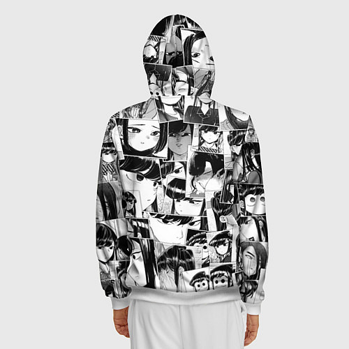 Мужская толстовка на молнии Komi san pattern / 3D-Белый – фото 4