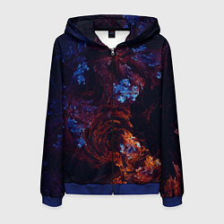 Толстовка 3D на молнии мужская Синие и Красные Коралловые Рифы, цвет: 3D-синий
