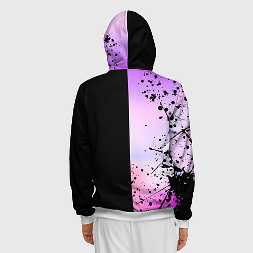 Мужская толстовка на молнии BLACKPINK HALF COLORS / 3D-Белый – фото 4