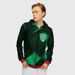 Толстовка 3D на молнии мужская Футбольный клуб АХМАТ ЧЕЧНЯ, цвет: 3D-красный — фото 2