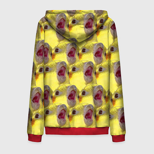 Мужская толстовка на молнии Попугай Корелла Орёт Мем / 3D-Красный – фото 2