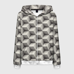 Мужская толстовка на молнии 3D Куб Оптическая иллюзия 3D Cube