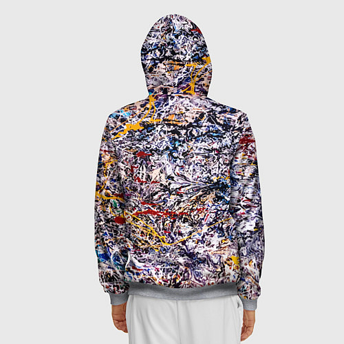 Мужская толстовка на молнии Холст забрызганный краской Fashion trend / 3D-Меланж – фото 4