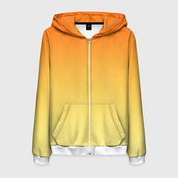 Толстовка 3D на молнии мужская Оранжевый, желтый градиент, цвет: 3D-белый