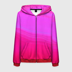 Толстовка 3D на молнии мужская Neon pink bright abstract background, цвет: 3D-красный