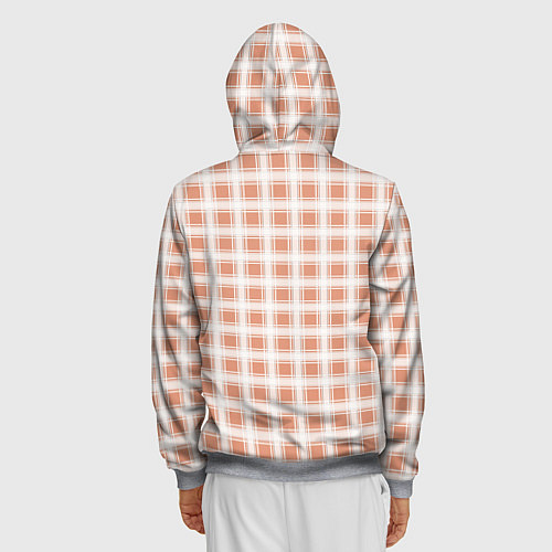 Мужская толстовка на молнии Light beige plaid fashionable checkered pattern / 3D-Меланж – фото 4