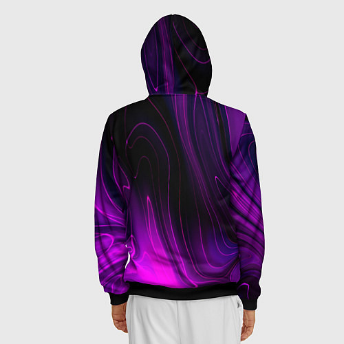 Мужская толстовка на молнии Disturbed Violet Plasma / 3D-Черный – фото 4