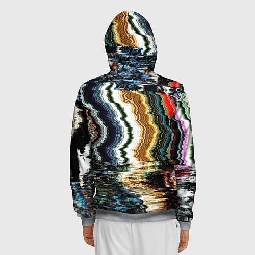 Мужская толстовка на молнии Glitch pattern - fashion trend / 3D-Меланж – фото 4