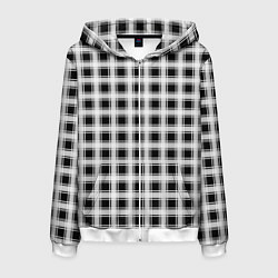 Мужская толстовка на молнии Black and white tartan check