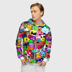 Толстовка 3D на молнии мужская Монстрики Nastiprazdnik, цвет: 3D-белый — фото 2