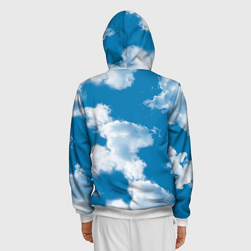 Мужская толстовка на молнии Небо в облаках / 3D-Белый – фото 4