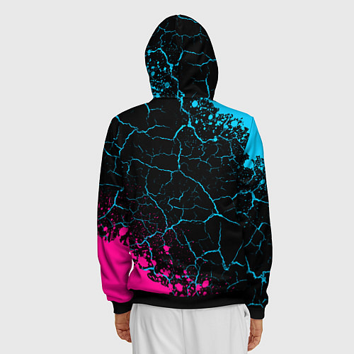 Мужская толстовка на молнии Roma - neon gradient / 3D-Черный – фото 4