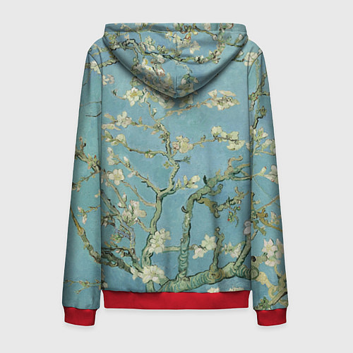 Мужская толстовка на молнии Ван Гог Селфи - Арт Портрет / 3D-Красный – фото 2