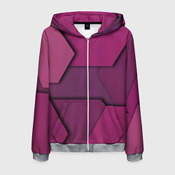 Толстовка 3D на молнии мужская Геометрические фигуры в движении, цвет: 3D-меланж