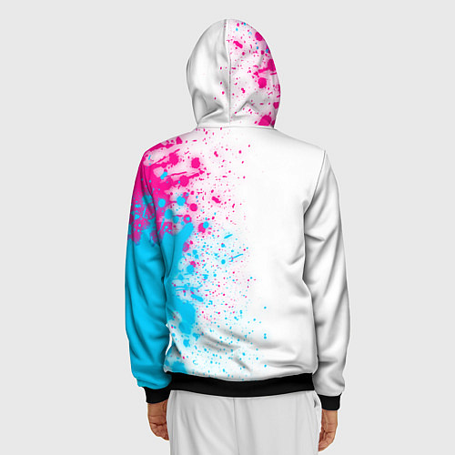 Мужская толстовка на молнии Lazio neon gradient style: по-вертикали / 3D-Черный – фото 4