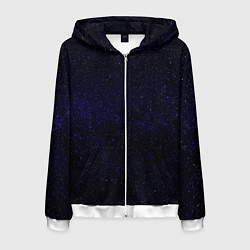Толстовка 3D на молнии мужская Молчаливые космические дали, цвет: 3D-белый